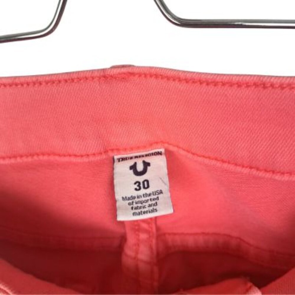 True Religion Halle Mid Rise Super Skinny Coral Denim Jeans - Picture 8 of 11